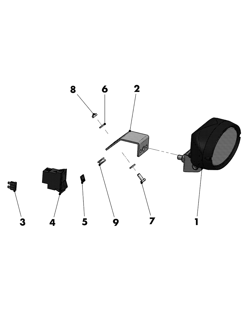 Euro Cab Lighting Rear Diagram and Parts List for 46F 4X4-1I018G-1I019G-37ACH010 Cub Cadet Lawn Tractor Accessories